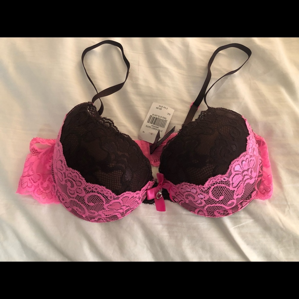 Secret Lace - Black Fuchsia Brown/Pink Bra